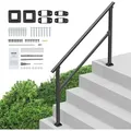 Produktbild: VEVOR Handläufe für Außentreppen, 4–5-stufiges Treppenhandlauf-Set, Übergangsgeländer Kohlenstoffstahl mit Montagesatz, Treppengeländer fü... - Schwarz