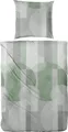 Produktbild: Primera Feinbiber Bettwäsche 135x200 Streifen Punkte grün grau silber 173096-85