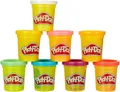 Produktbild: Play-Doh Rainbow Pack 8 x 56g Dosen, Bastel-Set mit hochwertiger Knetmasse in 8 fröhlichen Farben, fördert die Feinmotorik und das Gestalten, kreatives für Kinder ab 2 Jahren