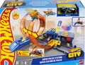 Produktbild: Hot Wheels Spielzeugauto Streckenset, Super Polizeiwache-Spielset mit Die-Cast-F
