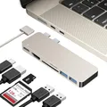Produktbild: iMounts USB C hub MacBook Air Polarstern - HDMI, Thunderbolt, USB3.0, SD-Kartenleser für MacBook Air M2/M3/M4 (Starlight)