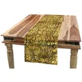 Produktbild: Abakuhaus Tischläufer Esszimmer Küche Rechteckiger Dekorativer Tischläufer, Gold Mosaik Wie Abstrakte Motive braun|gelb 40 cm x 225 cm