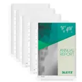 Produktbild: AKTION: 5 LEITZ Prospekthüllen DIN A4 transparent genarbt 0,17 mm mit Prämie...