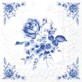 Produktbild: 20 Servietten Blumen, Garten & Natur Rose in blau als Tischdeko. Papierservietten mit Motiv. Auch für Decoupage und Serviettentechnik 33x33cm