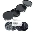 Produktbild: RKC 4X 54 mm Nabenkappen Felgen Deckel Radnaben Kappen Schwarz Flach für RH Felgen