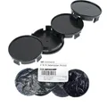 Produktbild: 4X 53,6 mm Nabenkappen Felgen Nabendeckel Radnaben Schwarz Flach für RH Felgen
