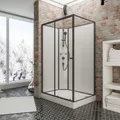 Produktbild: Schulte Komplettkabine - Version links, 120 x 90 x 204 cm, Sicherheitsglas (ESG) Klar hell, Mattschwarz