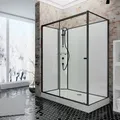Produktbild: Schulte Komplettdusche Ibiza, 5 Mm Esg Sicherheitsglas, Profile & Duschsystem Der Fertigdusche Mattschwarz, Rückwände & Duschwanne Weiß, Größe: 90 X 120 X 204 Cm, Version Links