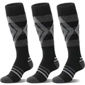 Produktbild: Welwoos Merino Wollsocken Skisocken Warme Thermosocken Dicke Thermo Wintersocken für Damen Herren Winter Geschenke Ski Socken 3 Paare(Diamant-Schwarz,M)