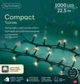 Produktbild: Lumineo LED-Lichterkette Lumineo Lichterkette COMPACT TWINKLE 1000 LED 22,5 m warm weiß, grün, Indoor/Outdoor, 8 Funktionen, 8h-Timer, + 5 Meter