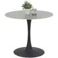Produktbild: Boxxx Esstisch, Grau, Schwarz, Metall, Stein, Marmoroptik, rund, Säule, Bodenplatte, 90x76x90 cm, Esszimmer, Tische, Esstische, Esstische rund
