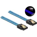 Produktbild: Delock SATA-Kabel UV Leuchteffekt blau 0.2 m (82121)