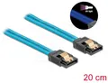 Produktbild: DELOCK 82121 - Kabel SATA 6 Gb/s St. > Bu., UV leuchtend blau, 20 cm