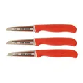 Produktbild: NEUSTANLO Schälmesser Set 3 Stück | extra scharfes Kartoffelschälmesser | Küchenmesser mit rostfreier Klinge | ideal zum Schälen von Obst & Gemüse | ergonomischer Griff | Rot