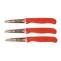 Produktbild: 3 Stück Schälmesser Gemüsemesser Küchenmesser Kartoffelschälmesser Messer rot