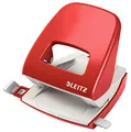 Produktbild: Leitz Büro Locher aus Metall, Für 30 Blatt, Rot, 50080025 | Für weniger Kraftaufwand, Anschlagschiene mit Formatangaben, aus Metall, ergonomisches Design, Rot, 50080025