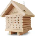 Produktbild: WILDLIFE HOME Bienenhotel aus Naturholz I Insektenhotel, Bienenhaus, Nisthilfe Unterschlupf für Wildbienen, Bienen I Wildbienenhotel für Garten & Balkon