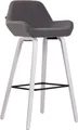 Produktbild: CLP Barhocker Newnan Stoff 4-Fuß Eichenholzgestell mit Fußstütze,dunkelgrau weiß (eiche)