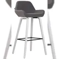 Produktbild: CLP Barhocker nan Stoff 4-Fuß Gestell dunkelgrau/weiß (eiche)