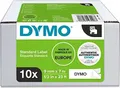 Produktbild: DYMO D1 Polyesterband 40913 9mmx7m schwarz->weiß 10er Set