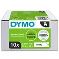 Produktbild: DYMO Original D1-Etikettenband | schwarz auf weiß | 9 mm x 7 m | selbstklebendes Schriftband | für LabelManager-Beschriftungsgerät | 10 D1 Etikettenkassetten