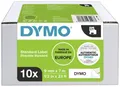 Produktbild: DYMO Schriftband 10er Set Kombi-Pack D1 2093096 Bandfarbe: Weiß Schriftfarbe:Schwarz 9mm 7m