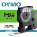 Produktbild: Dymo Schriftbandkassette, D1, 9 mm x 7 m, schwarz auf weiß