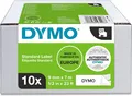 Produktbild: DYMO D1 Schriftbandkassette schwarz/weiß 9 mm x 7 m 10er