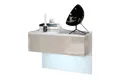 Produktbild: Vladon Nachttisch Sleep (Nachttischschrank, mit Schublade zur Wandmontage), Weiß matt/Sandgrau Hochglanz (60 x 46 x 35 cm)