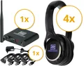 Produktbild: Silent Disco USB-C V2 Komplett-Set mit 4 Kopfhörern für stille Bandprobe zuhause