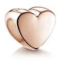 Produktbild: MATERIA Damen Herz Bead Rosegold Charm Liebe Anhänger Silber 925 rosé vergoldet