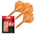 Produktbild: Target Darts K Flex Integrierter Dart-Flug und -Schaft, Nr. 2 Orange (Mittelstufe) | 3er-Pack K-Flex - Nr. 2, Kflex Precision Moulded 2-In-1 Dart Flights and Dart Stem | Professionelles Dartzubehör