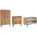 Produktbild: Schardt Babyzimmer Morris Oak, Anthrazit, Eiche Artisan, Holz, Holzwerkstoff, Buche, 6 Fächer, 3 Schublade(n) Schubladen, DIN EN ISO 14001, zum Juniorbett umbaubar, Aufbauanleitung im Karton, Lattenrost inklusive, Babymöbel, Babyzimmer-Sets