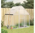 Produktbild: vidaXL Gewächshaus, Gewächshaus mit Fundamentrahmen Silbern 169x169x195 cm Alu