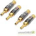 Produktbild: HICON Bananenstecker Kabel-Ø bis 7mm mit Pressspange 4er Set | HI-BM08 BLK RED