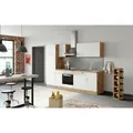 Produktbild: Held Küchenblock Sorrento, Weiß, Eiche Wotan, Metall, 1 Schublade(n),1 Schublade(n) Schubladen, einmalig seitenverkehrt montierbar, nur wie online abgebildet bestellbar, 270 cm, Made in Germany, Küchen, Küchenzeilen & Küchenblöcke, Küchenzeilen mit Geräten