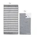Produktbild: JOOP! Stripes 1610/76 Silber Handtuchset 3x Handtuch + 2x Gästetuch