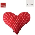 Produktbild: POWER INN® Herzkissen groß | Rot mit weißen Punkten | Dekokissen Herz