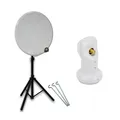 Produktbild: PremiumX mobile Camping 4K SAT Anlage 45cm Antenne Single LNB Dreibein Stativ