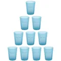 Produktbild: Engelland - 10 x Plastikbecher, Trinkbecher, Hell-Blau, Frostoptik, 400 ml, Eichstrich, bruchfest, stapelbar, Mehrweg, Kunststoff, wiederverwendbar, Party-Becher, Trink-Glas