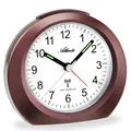 Produktbild: Funkwecker ohne Ticken mit Licht Snooze Leuchtzeiger Analog - 1856/3 (Braun)