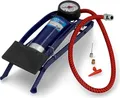 Produktbild: cartrend Fußluftpumpe Einzylinder blau Manometer bis 7 bar