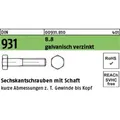 Produktbild: Sechskantschraube Din 931 M.schaft M 33 X 100 8.8 Galvanisch Verzinkt