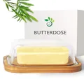 Produktbild: Theo&Cleo Butterdose aus Glas und Bambus , Umweltfreundlicher und nachhaltiger Bambus , Hochwertiger Glasdeckel , Butter Box , 250 g Butter