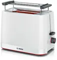 Produktbild: Bosch TAT3M121 Toaster, 950 W, 2-Scheiben, Automatische Endabschaltung, Nachtoastfunktion, Stoptaste, weiß