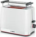 Produktbild: Bosch Toaster TAT3M121 | 2-Scheiben-Toaster | klappbarer Brötchenaufsatz | Auftau- & Aufwärmfunktion | 950W | weiß