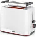 Produktbild: Toaster 2 Scheiben weiß 950W mit Brötchenaufsatz Auftaufunktion kompakt