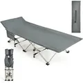 Produktbild: Klappbare Campingliege, Campingbett Feldbett Klappbett, Liege Bett Reiseliege bis 400 kg belastbar, Einzelbett Faltbett mit Seitentasche, für