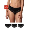 Produktbild: SNOCKS Hipster Panties Damen Unterhose (3-St., 3 Stück) mit Spitze, bequem und elegant schwarz|weiß L