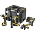 Produktbild: DeWalt 3-teiliges Werkzeugset XR 18 V 5 Ah bürstenlos Bohrschrauber DCD800 + Bohrhammer SDS Plus DCH172 + Winkelschleifer DCG405-DCK355P2T-QW